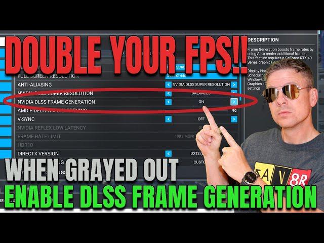 Microsoft Flight Simulator - How I doubled my FRAME RATES | DLSS Frame Generation Grayed Out