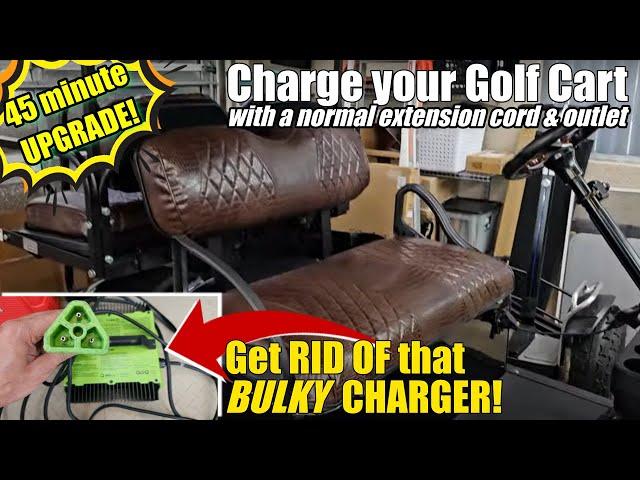 Install an ON-BOARD Charger to your GOLF CART! An EASIER WAY to Charge ANYWHERE | Golf Cart Upgrade