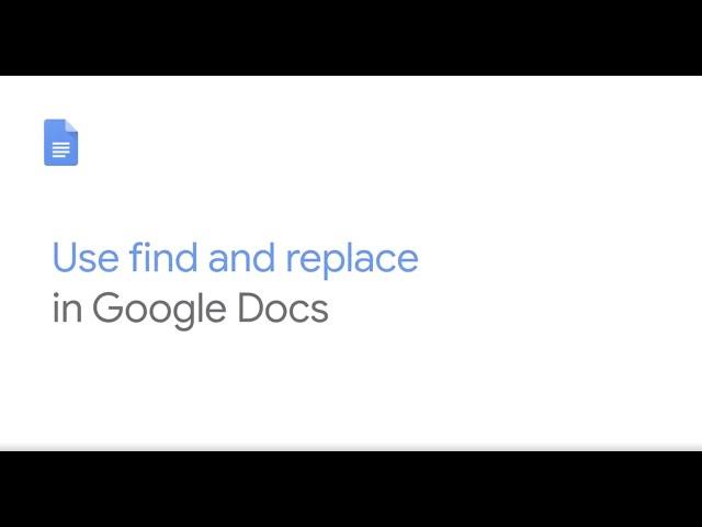 Use find and replace in Google Docs