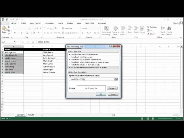 How to Use Excel to Match Up Two Different Columns : Using Excel & Spreadsheets