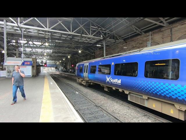 Walk around Edinburgh's Waverley Railway Station in Scotland