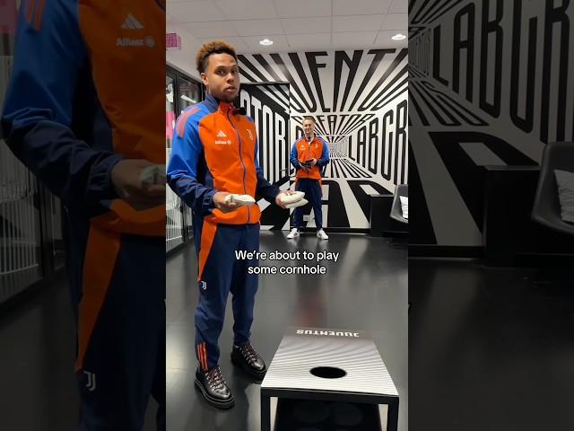 Cornhole Challenge | McKennie  Koopmeiners ️ #thanksgiving #juventus #challenge