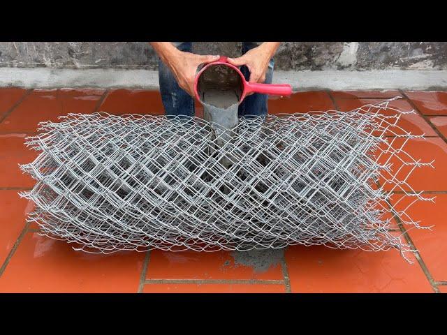 Detailed techniques for making plant pots from iron nets and cement. DIY pots at home