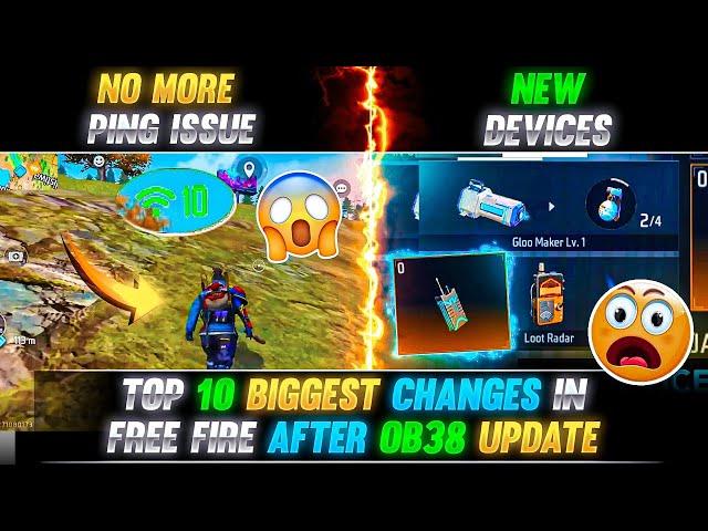 TOP 10 BIGGEST CHANGES  IN FREE FIRE AFTER OB38 UPDATE | FREE FIRE NEW OB38 UPDATE | FREE FIRE MAX