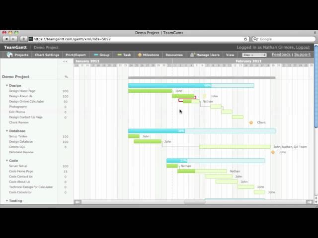 Gantt Chart Dependencies in TeamGantt