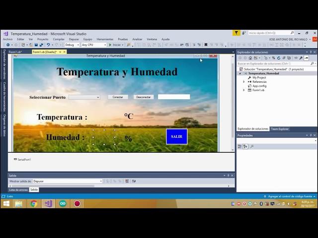 Visual Studio 2017 y Arduino Temperatura - Humedad