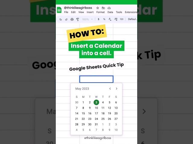 How to add a Calendar into a cell in Google Sheets #googlesheets #tutorial #spreadsheet