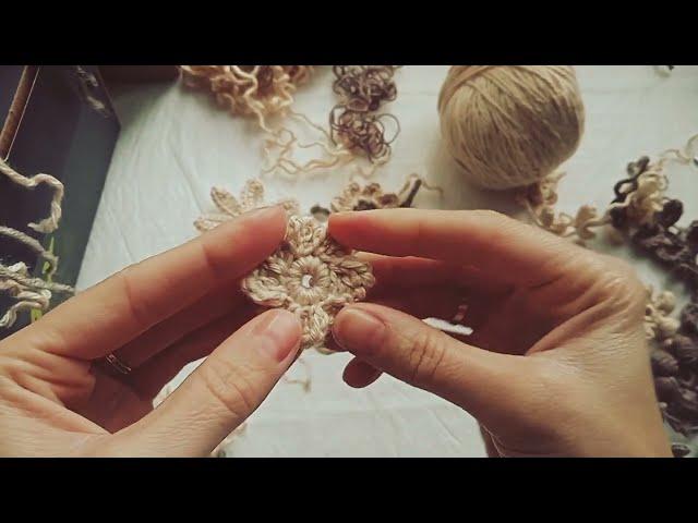 Irish crochet  Lesson 17 Ирландские  мотивы Цветок крючком Crochet flowers tutorial