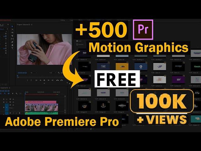 FREE +500-Motion Graphics Templates (Essential Graphics) Use adobe premiere pro