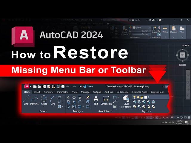 Missing Menu Bar in AutoCAD 2024? Fix It in Minutes!