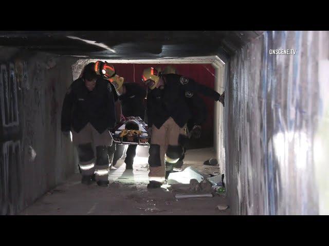 First Responders Rescue Man From Flood Control Channel In Rancho Cucamonga