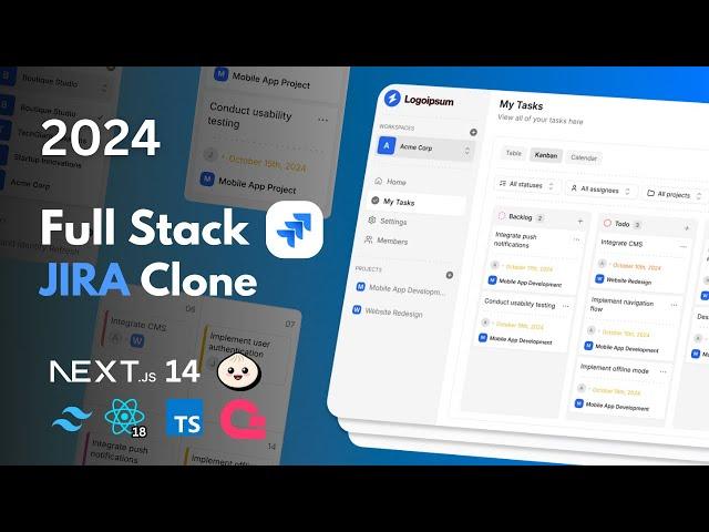 Build a Jira Clone With Nextjs, React, Tailwind, Hono.js | Part 1/2 (2024)