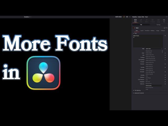 More Fonts in DaVinci Resolve