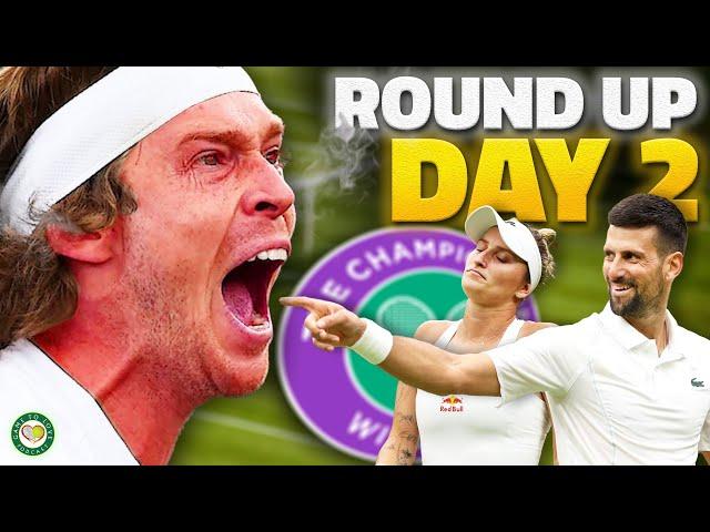 Rublev ANGRY EXIT! Djokovic RETURNS! | Wimbledon 2024 | Day 2 Highlights | GTL Tennis Podcast