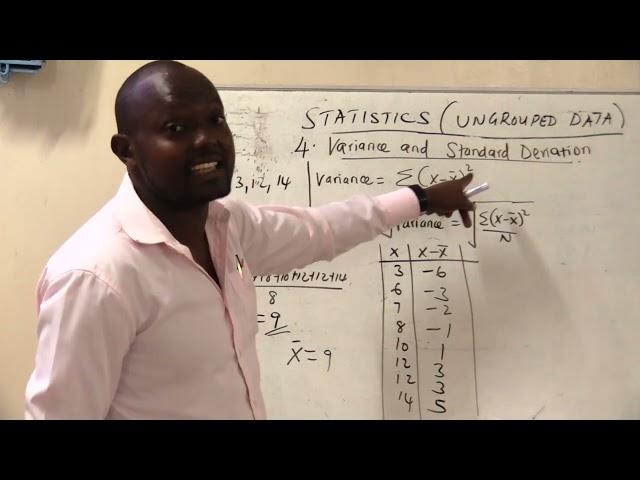 STATISTICS (Ungrouped Data): VARIANCE AND STANDARD DEVIATION