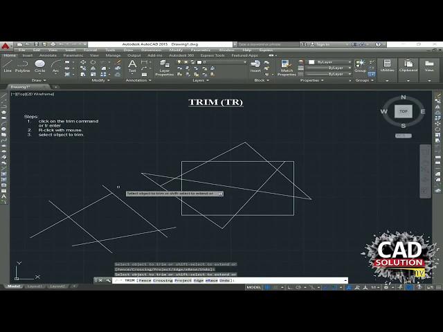 HOW TO USE TRIM COMMAND :AUTOCAD 2017 2016 2010