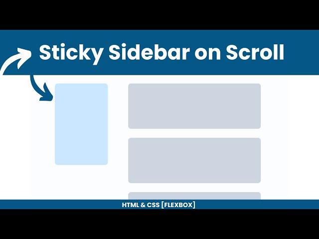 How to Make a DIV & Sidebar Sticky On Scrolling Using HTML & CSS | Sticky Sidebar