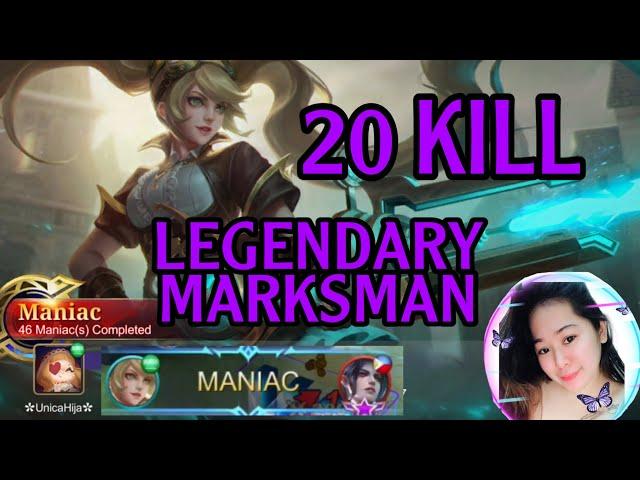 20 kills + MANIAC layla The Real Monster Marksman!! build road to top 1 global~2021 MLBB