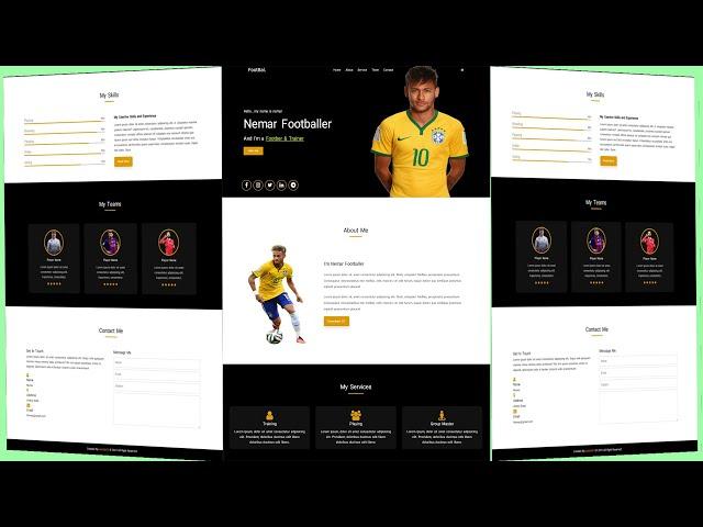 Responsive Football Website Design Using HTML / CSS / JavaScript From Scratch Part - 1