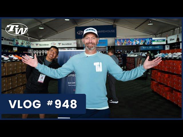 We are at @bnpparibasopen! Tour our tent & check out our fave available tennis gear - VLOG 948