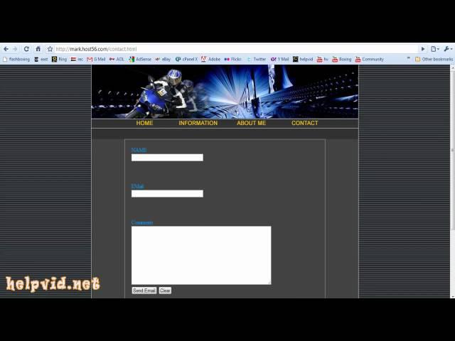 Create a Contact Form / Page for your website,  PHP Script Dreamweaver Tutorial