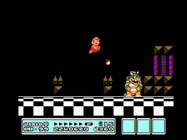 Super Mario Bros. 3 Kai - World 8-Bowser's Castle