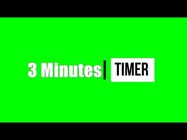 3 Minutes Countdown timer green screen