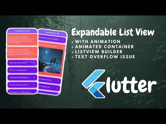 Expandable List View In Flutter. | With Animation | Flutter Widget of the week. |