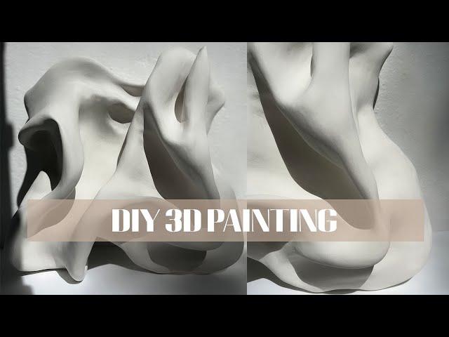 DIY 3D PAINTING - joint compound, canvas, wire mesh