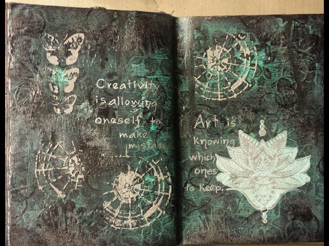 Art Journal Page using a Gelli print