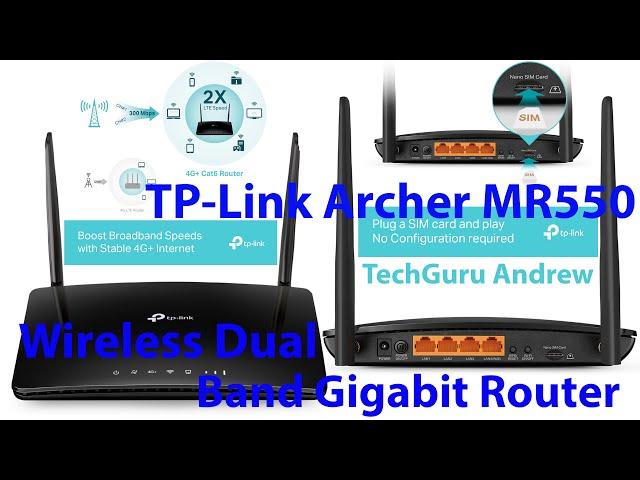 TP-Link Archer MR550 4G+ Cat6 AC1200 Wireless Dual Band Gigabit Router