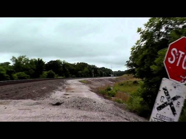 Amtrak's Heartland Flyer in rain at North Arbuckle, Okla. 6 16 15