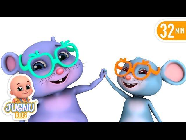 Do Chuhe The Mote Mote  poem - Hindi rhymes for kids -  Hindi Kavita by jugnu kids