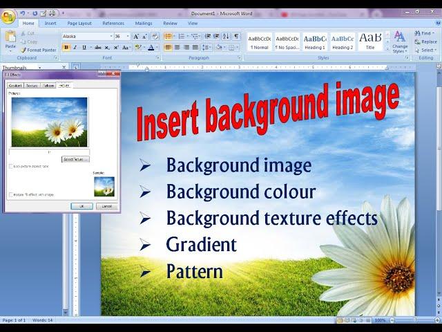 how to apply background image  | Microsoft word 2007 | Microsoft word tutorial