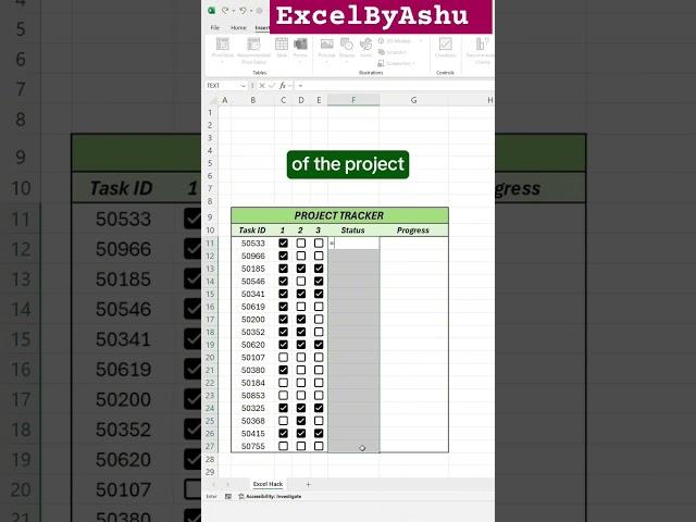 How to create a dynamic project tracker in Excel #exceltricks #accounting  #corporate #spreadsheets