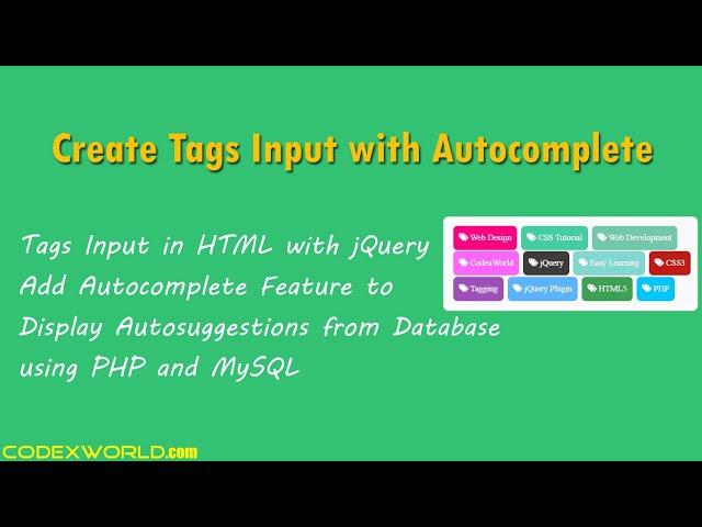 Tags Input with Autocomplete using jQuery and PHP