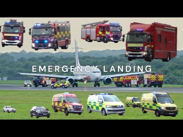 Emergency Services Respond To FULL EMERGENCY LANDING At Manchester Airport due to OVERHEATING ENGINE