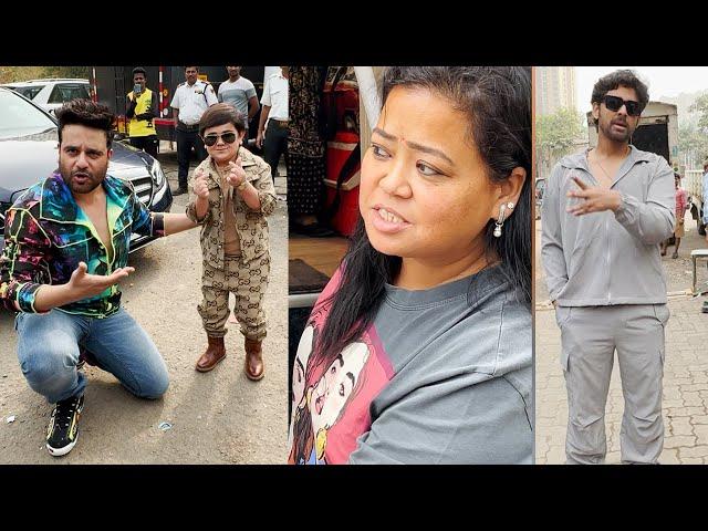 Krushna Abhishek With Abdu Rozik And Bharti Singh Spotted At Laughter Chefs Season 2 Set For Shoot