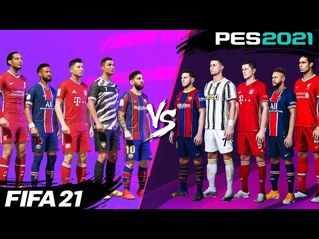 FIFA 21 vs. PES 2021: TOP 100 PLAYERS (Appearance & Ratings) 4K