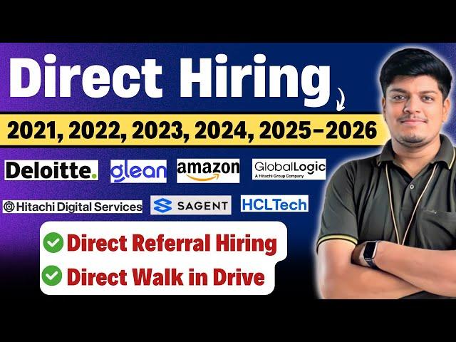 Deloitte 2 New Hiring | Hitachi, Amazon, Glean Hiring | Direct Referral/Walk in Drive | 2021-2026