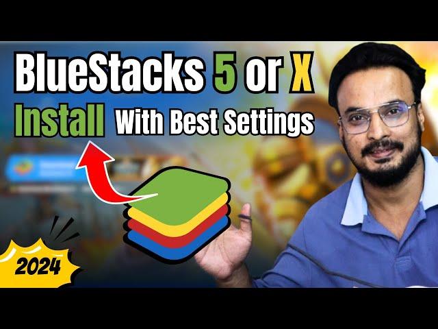 (BlueStacks 5 or X) How to Install BLUESTACKS With Best Settings in Windows 10/11 Hindi 2024