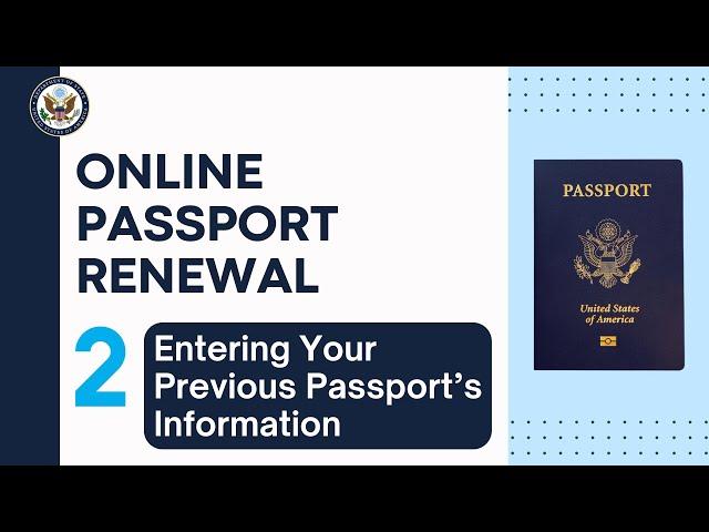 Online Passport Renewal: Entering Your Previous Passport's Information