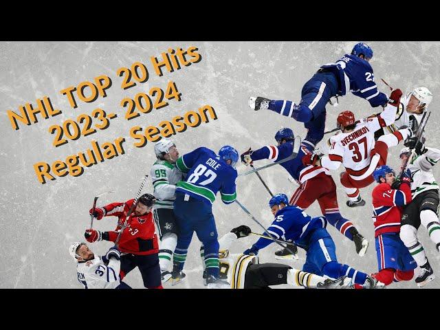 NHL Top 20 hits of the 2023-2024 regular season.