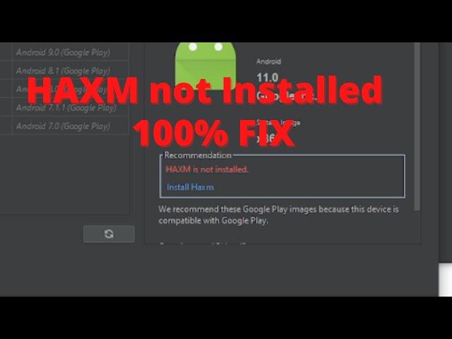 HAXM not Installed Android Studio | 100% Fix Intel HAXM not Installed Android Studio