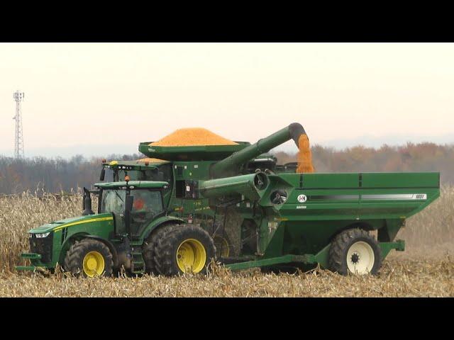 Corn Harvest 2020 | 2 John Deere S770 Combines harvesting corn | Ontario, Canada