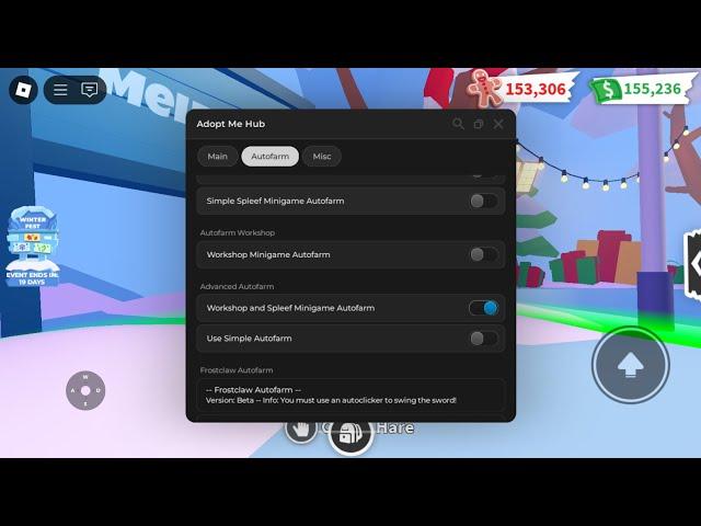 Roblox Adopt Me Workshop/Code Adopt Minigame Script | Frostclaw Autofarm and more pastebin