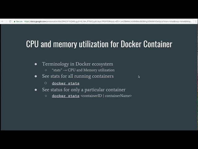 CPU and memory utilization for Docker Containers