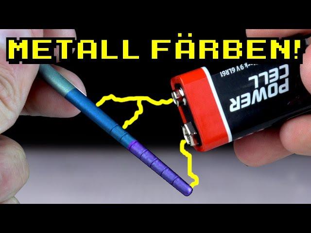 Metall eloxieren mit Batterien und Backpulver