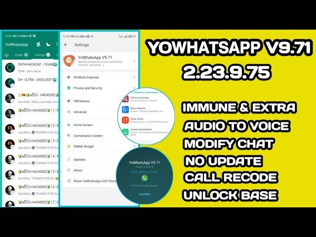 YoWhatsApp V9.71 | 2.23.9.75 | Fix Update problem | Added More features