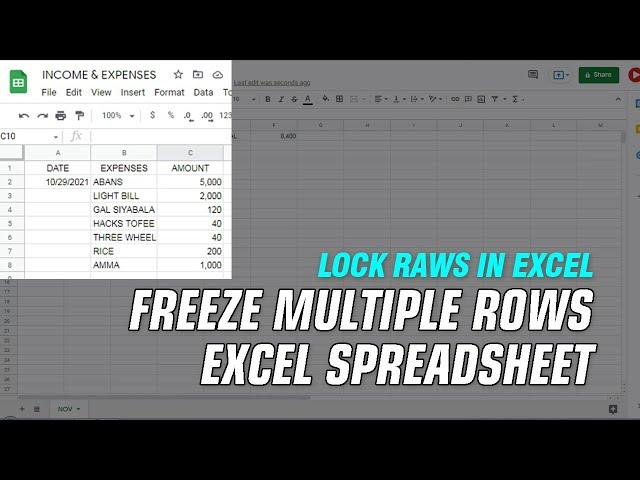 How To Freeze Multiple Rows Excel Spreadsheet - Lock Raws In Excel